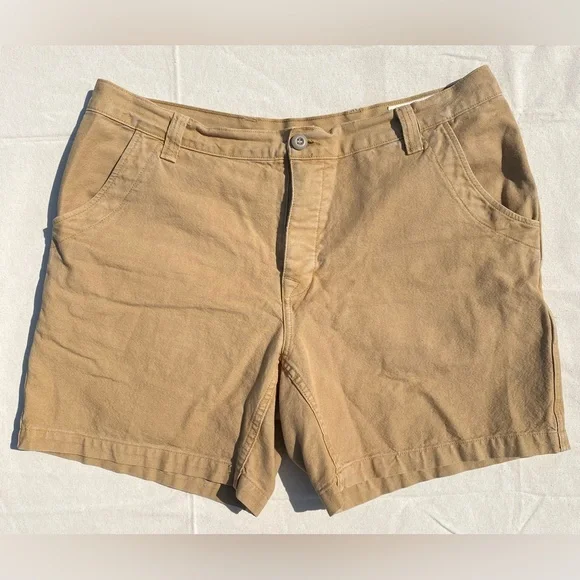 Imogene + Willie Denim Light Brown Khaki Men's Flat Front Shorts Waist 35 - Picture 7 of 7